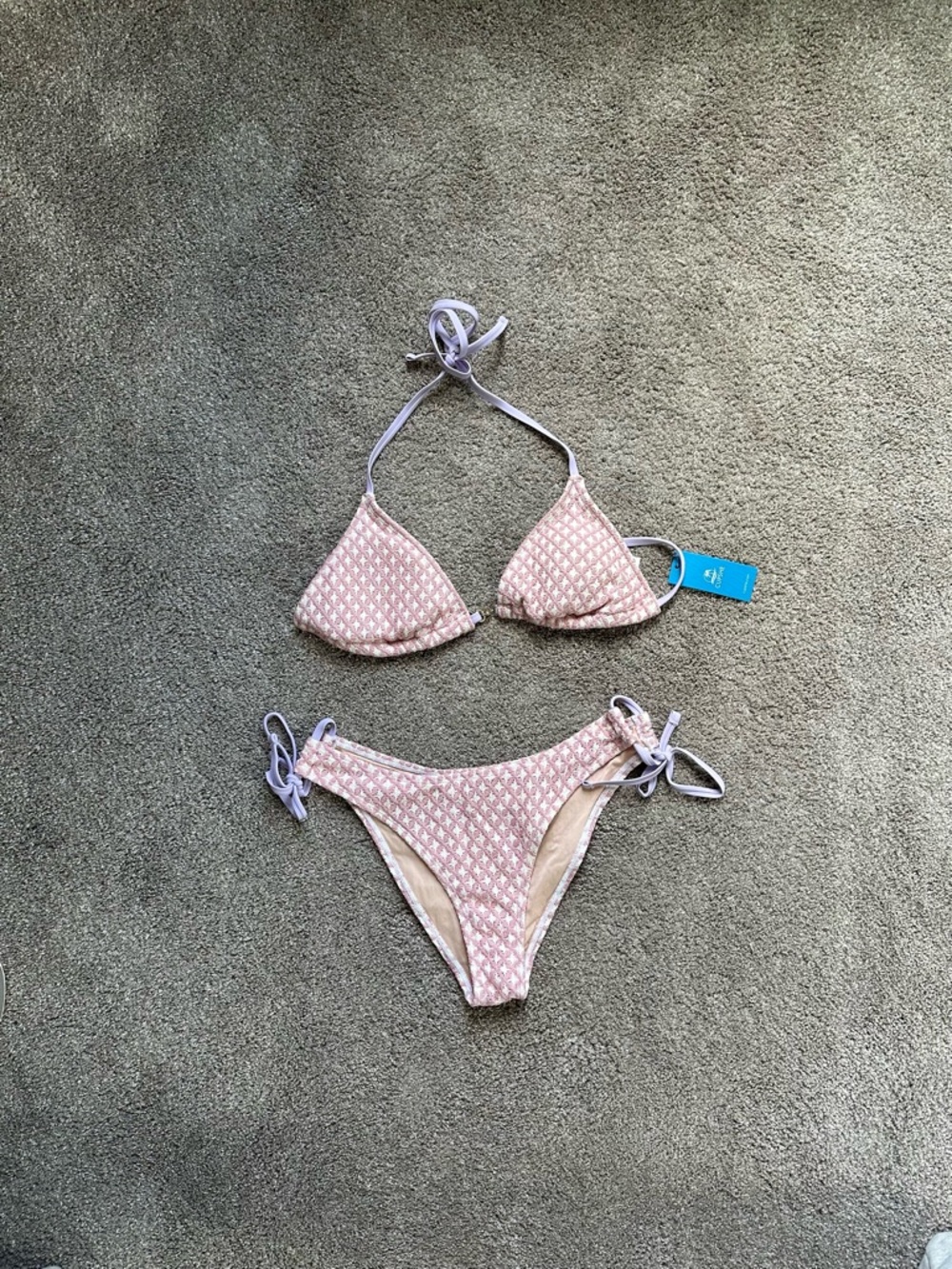 Pink and White Bikini Set